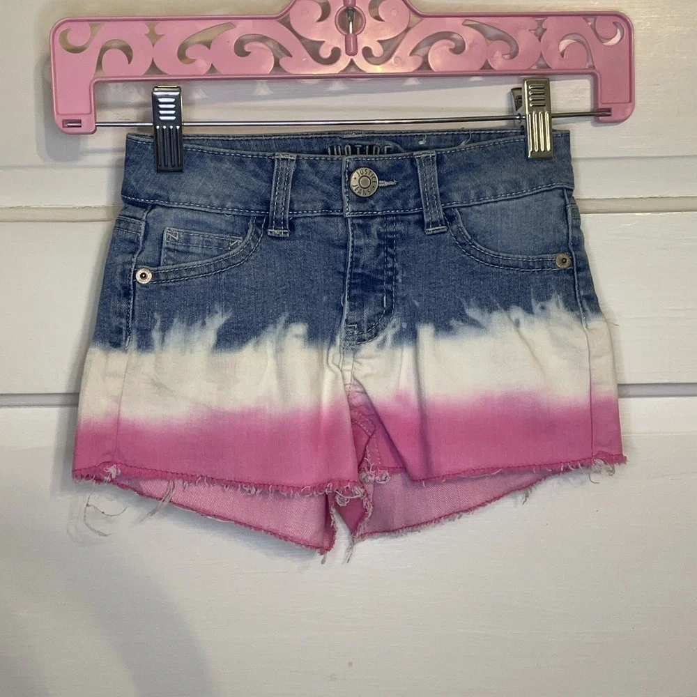 Justice Jean Shorts 8 Slim | Ombre Dyed Pink | Girls Summer Fun